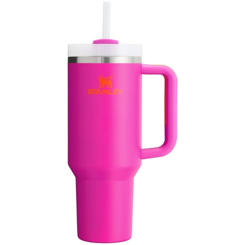 Stanley Hot Pink Insulated Tumbler with Handle & Straw